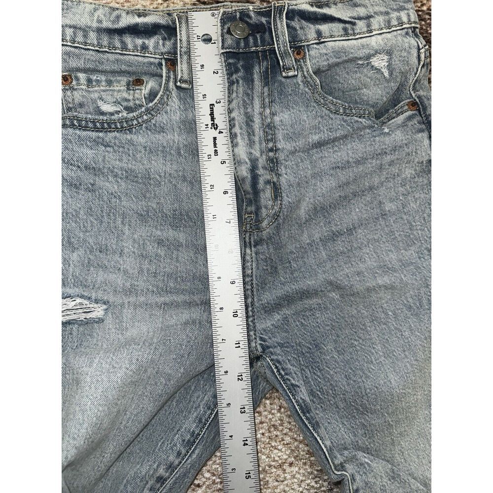 Daze Womens Go Getter High Rise Flare Jeans 24 Blue Light Wash Distressed - Picture 4 of 9